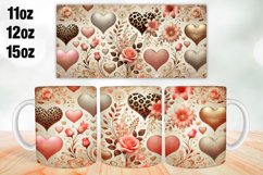 Heart Valentine Day Mug Wrap Sublimation 11oz, 12oz, 15oz Product Image 1