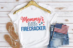 Mommy's Little Firecracker Svg Design | 4th of july svg Product Image 1