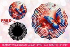 Butterfly Wind Spinner Sublimation Design Product Image 1