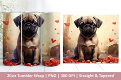 Cute Dog Tumbler Wrap | Valentines Tumbler | 3D Sublimation Product Image 1