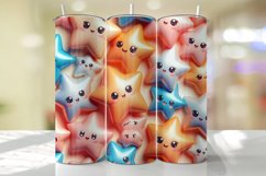 Cute Stars Tumbler Wrap Sublimation Design Product Image 1