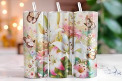 Flowers Butterflies 20oz Tumbler Wrap Sublimation Product Image 1