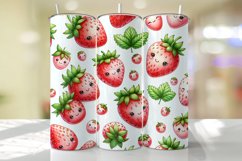 Cute Strawberry Tumbler Wrap Sublimation Design Product Image 1