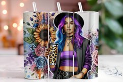 Floral Girl 20oz Tumbler Wrap Sublimation Product Image 1