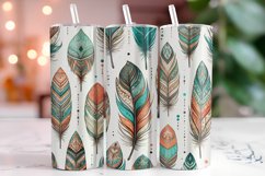 Boho Feathers 20oz Tumbler Wrap Sublimation Product Image 1