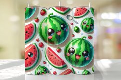 Cute Watermelon Tumbler Wrap Sublimation Design Product Image 1