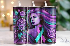 Cancer Ribbon &amp; Girl Tumbler Wrap | Sublimation | Tumblers Product Image 1