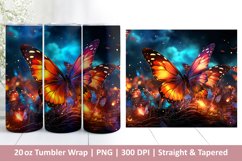 Colorful Butterflies Tumbler Wrap Sublimation Product Image 1