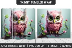 Cute Owl Tumbler Sublimation Wrap | | Sublimation Designs Product Image 1