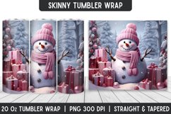 Snowman Tumbler Sublimation Wrap | | Sublimation Designs Product Image 1