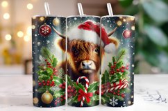 Christmas Highland Cow Tumbler Wrap | Christmas Product Image 1