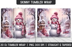 Snowman Tumbler Sublimation Wrap | | Sublimation Designs Product Image 1