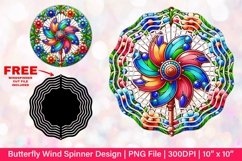 Butterfly Wind Spinner Sublimation Design Product Image 1
