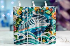 Sea Ship Tumbler Wrap Sublimation Product Image 1
