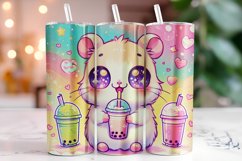 Cat Boba 20oz Tumbler Wrap Sublimation Product Image 1