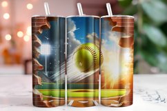 Baseball Cracked Wall 20oz Tumbler Wrap Sublimation Product Image 1