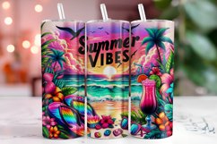 Summer Vibes Tumbler Wrap Sublimation, 20oz Tumbler Wrap Product Image 1