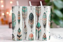 Boho Feathers 20oz Tumbler Wrap Sublimation Product Image 1