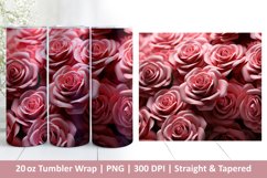3D Rose Tumbler Wrap | Valentines Tumbler | 3D Sublimation Product Image 1