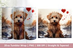Cute Dog Tumbler Wrap | Valentines Tumbler | 3D Sublimation Product Image 1