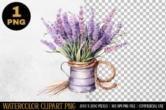 Lavender Flower Watercolor Clipart | Sublimation Design PNG Product Image 1