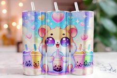 Cat Boba 20oz Tumbler Wrap Sublimation Product Image 1
