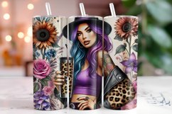 Floral Girl 20oz Tumbler Wrap Sublimation Product Image 1