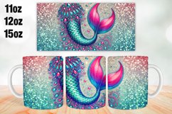 Mermaid Mug Wrap Sublimation 11oz, 12oz, 15oz Product Image 1