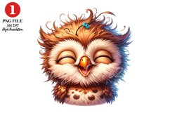 Cute Owl Clipart, Funny Owl Sublimation Design Product Image 1