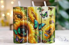 Sunflowers Buttreflies Tumbler Wrap Sublimation Product Image 1