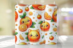 Cute Orange Tumbler Wrap Sublimation Design Product Image 1