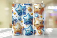 Cute Stars Tumbler Wrap Sublimation Design Product Image 1