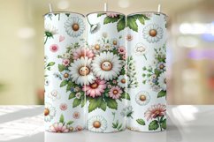 Daisy Flroals Tumbler Wrap Sublimation Design Product Image 1