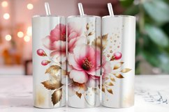 Pink Florals 20oz Tumbler Wrap Sublimation Product Image 1