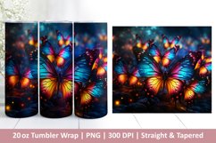 Colorful Butterflies Tumbler Wrap Sublimation Product Image 1