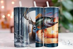 Fish Deer 20oz Tumbler Wrap Sublimation Product Image 1