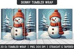 Snowman Tumbler Sublimation Wrap | | Sublimation Designs Product Image 1