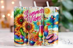 Summer Vibes 20oz Tumbler Wrap Sublimation Product Image 1