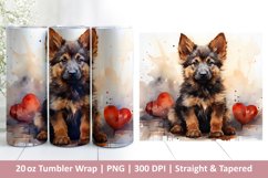 Cute Dog Tumbler Wrap | Valentines Tumbler | 3D Sublimation Product Image 1