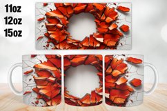3D Break Wall Mug Wrap Design | Sublimation PNG Product Image 1