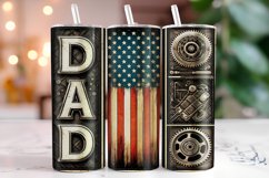 Patriotic Dad Fathers Day 20oz Tumbler Wrap Sublimation Product Image 1