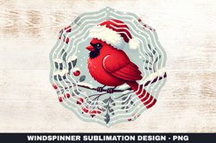 Christmas Cardinal Bird Wind Spinner Sublimation Design Product Image 1