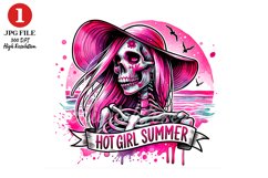 Hot Girl Summer, Skeleton Sublimation Design Product Image 1
