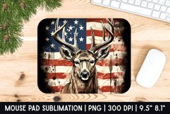 Deer with american flag Mouse Pad Sublimation Design Product Image 1