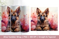 Cute Dog Tumbler Wrap | Valentines Tumbler | 3D Sublimation Product Image 1