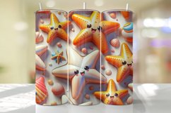 Cute StarFish Tumbler Wrap Sublimation Design Product Image 1