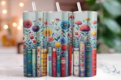 Florals Books 20oz Tumbler Wrap Sublimation Product Image 1