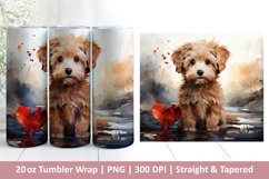 Cute Dog Tumbler Wrap | Valentines Tumbler | 3D Sublimation Product Image 1