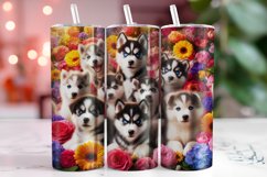Cute Huskies 20oz Tumbler Wrap Sublimation Product Image 1