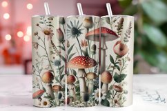 Flowers &amp; Mushroom 20oz Tumbler Wrap Sublimation Product Image 1